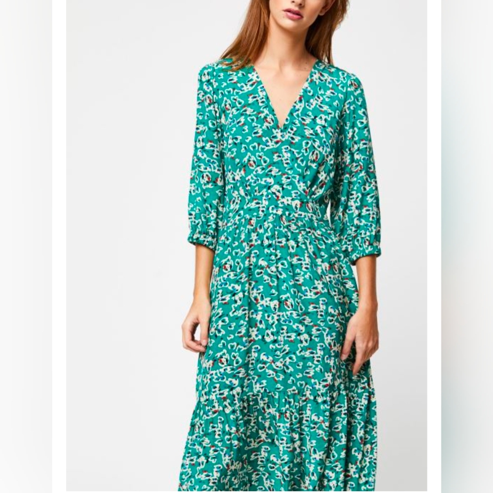 Suncoo/Green Floral Maxi Dress Sz 2